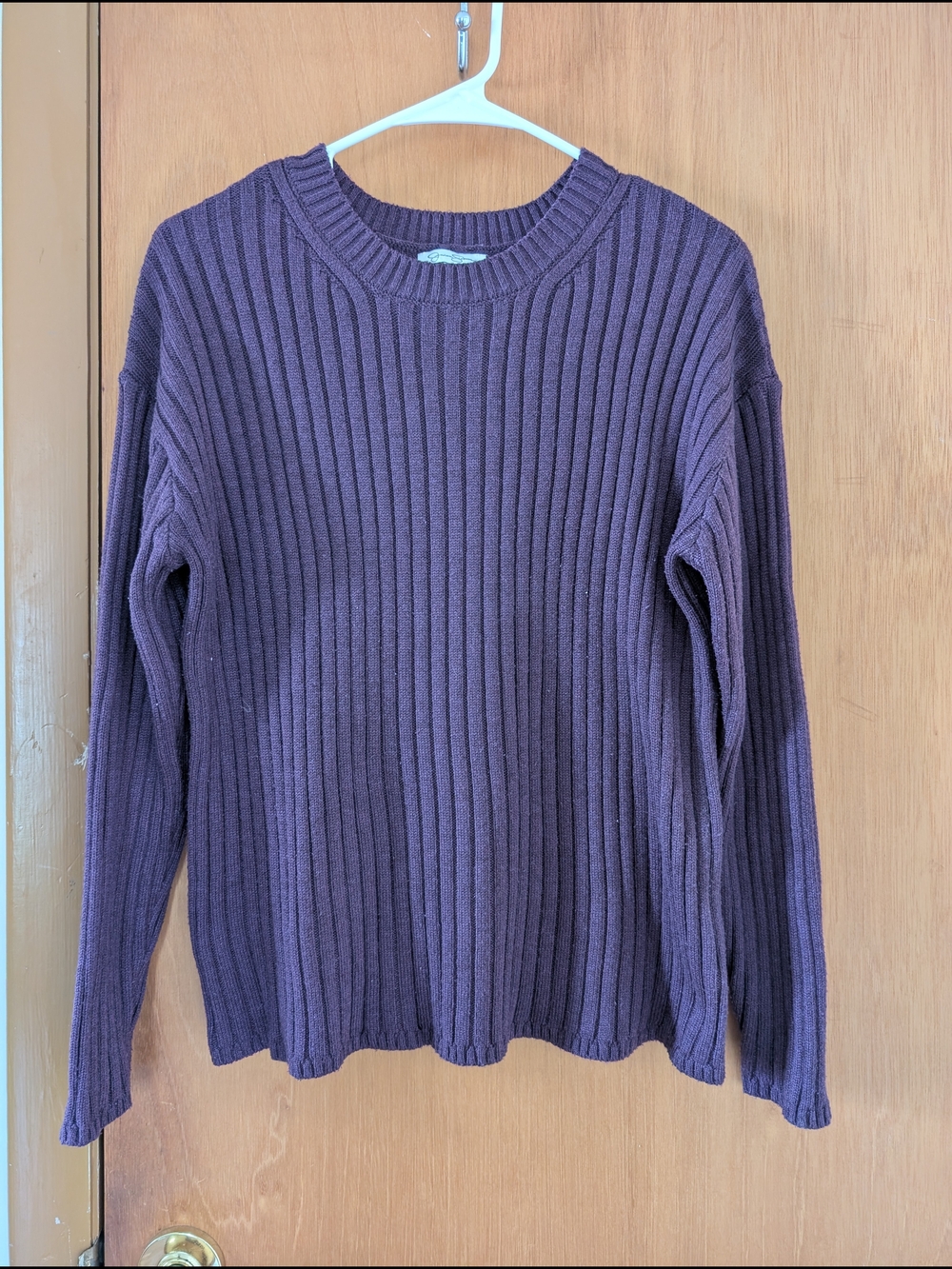 Jessica Simpson Plum Ribbed Knit Crewneck Sweater
